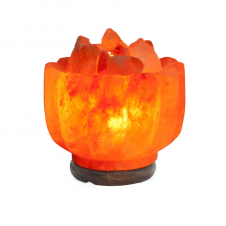 Декоративно-обработанная соляная лампа в комплекте Роза с диммером