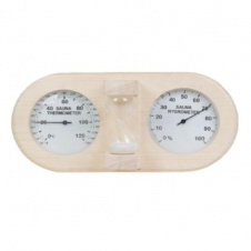 Термогигрометр+песочные часы Белый циферблат  БЕРЕЗА TH-25B 212
