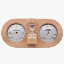 Термогигрометр+песочные часы серебряный циферблат TH-25R SILVER 212